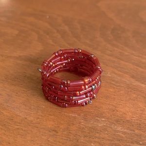 Beaded six layer ring